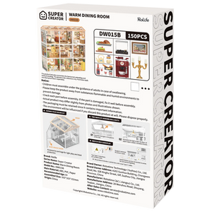 Robotime, DIY Huisje Super Creator Warm Dinning Room, DW015B, 16,3x16,3x15,2cm