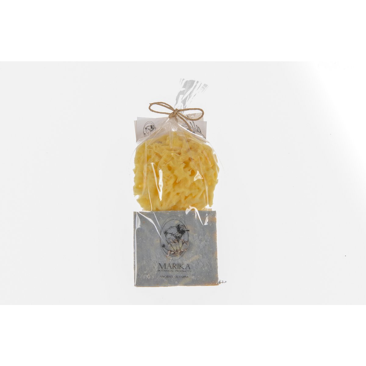 Marika's Olijfoliezeep met Sponsje, 6x6x3,5cm