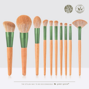 green-goose Make-Up Kwasten - 10 Stuks - in Suede Hoes