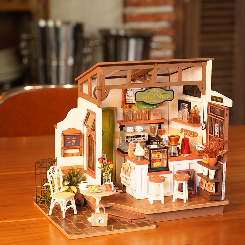 Robotime, DIY Huisje Slow Life Café met LED verlichting