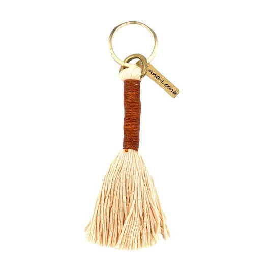 Luna-Leena Keychain Long Tassel Cream - Handgemaakt in Nepal