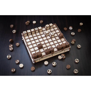 DIY Eco Wood Art, Gameset, Schaak en Damset, 0587, 25x28,5x4,2 cm