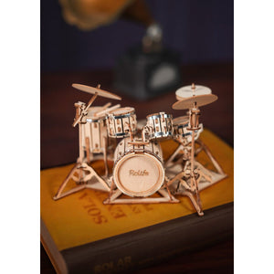 Robotime, 3D Houten Puzzel Muziekinstrument Drumstel