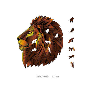 Logica Giochi Mandala Houten Legpuzzel Leeuw/ Lion, 24,7x28,5cm