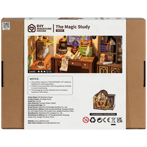 Robotime, DIY Huisje The Magic Study met LED verlichting, DG166, 21x13x19cm