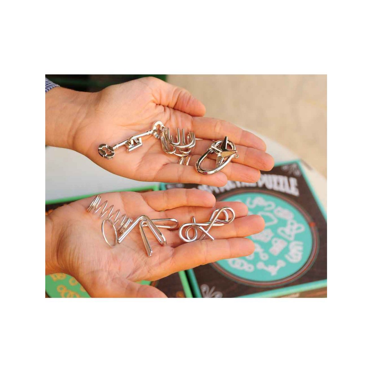 Logica Giochi Metalen puzzels Set 15 in 1 Blauw Metaal