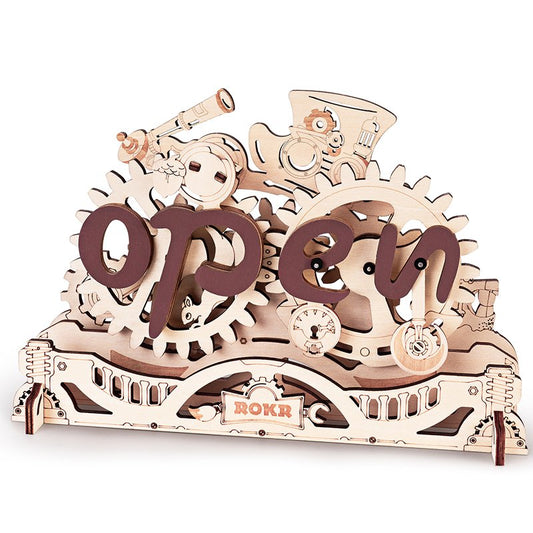 3D DIY Houten Bouwpakket Open Closed Sign, Robotime, LK506, 23x1,5x15,5cm