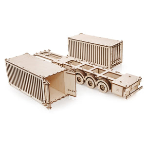 Eco Wood Art (EWA) 3D Houten Puzzel Container-Semitrailer for Truck “Road King”, 3724, 52,3x10,8x16,9cm