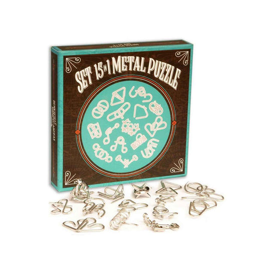 Logica Giochi Metalen puzzels Set 15 in 1 Blauw Metaal