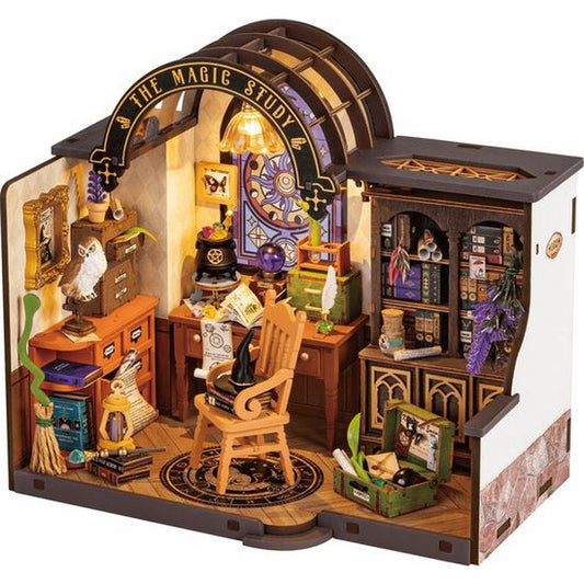 Robotime, DIY Huisje The Magic Study met LED verlichting, DG166, 21x13x19cm