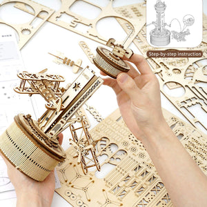 Muziekdoos Hout DIY 3D Puzzel Airplane Control Tower, Robotime