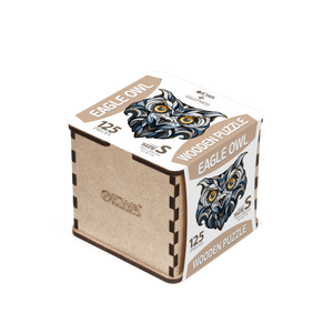 Eco Wood Art (EWA) Houten Legpuzzel Eagle-Owl, Size S, Houten Doos