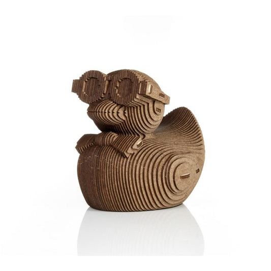 Eco Wood Art (EWA) 3D Houten Bouwset Spaarpot Eend/Duck, 3816, 12,7x10,7x12,8cm