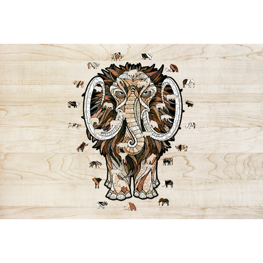 Eco Wood Art (EWA) Houten Legpuzel Mammoet/ Mastodon, Size S
