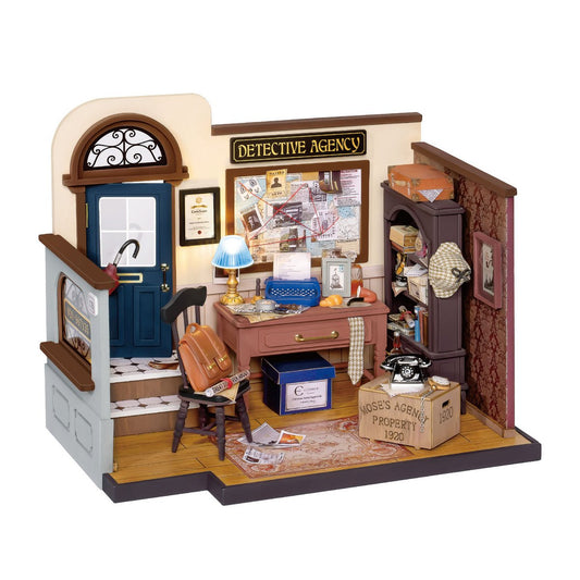 Robotime, DIY Huisje Mose's Detective Agency met LED verlichting