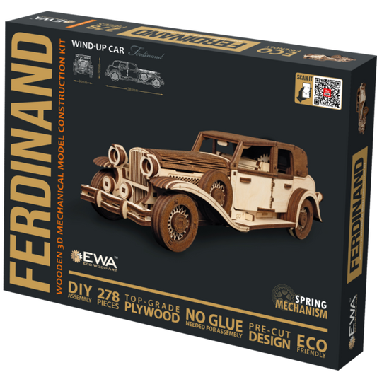 Eco Wood Art (EWA) DIY 3D Mechanical Model Ferdinand, 3878, 28 x 9,6 x 9cm