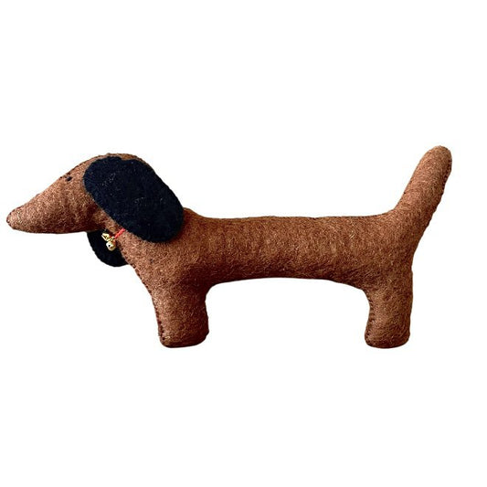 Luna-Leena Large Dachshund 'Luna' - Brown - 100% wolvilt - handgemaakt in Nepal