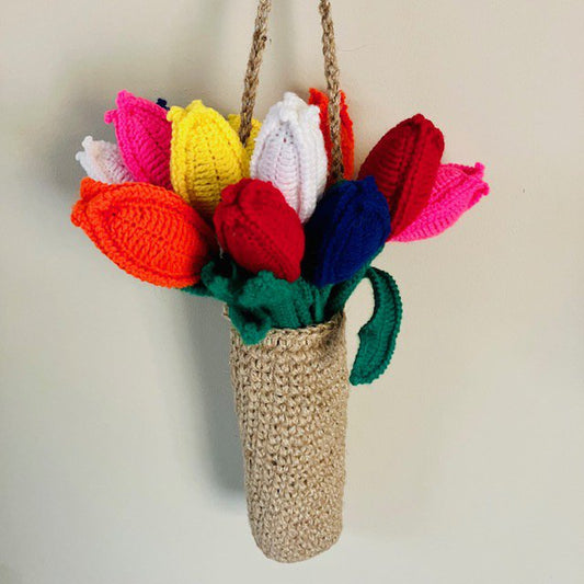 Luna-Leena tulp Hollands boeket veelkleurig - Zachte wol - Handgehaakt in Nepal