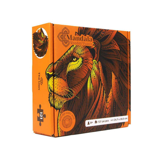 Logica Giochi Mandala Houten Legpuzzel Leeuw/ Lion, 24,7x28,5cm