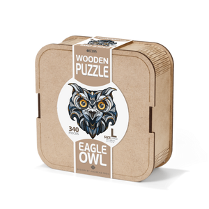 Eco Wood Art (EWA), Houten Legpuzzel Eagle-Owl, Size L, Houten Doos