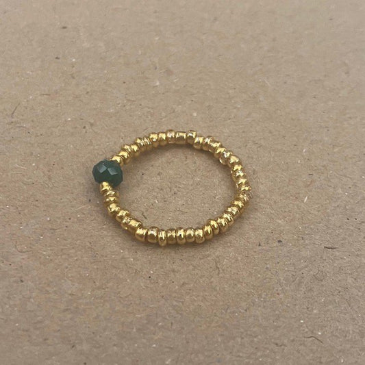 Luna-Leena - Ring - Groen/goud - Handgemaakt in Nepal
