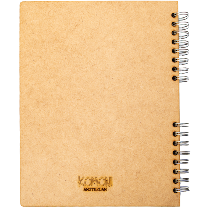 Duurzaam Houten Notitieboek – KOMONI – Rood Hart – Gerecycled papier – Navulbaar – ROHA