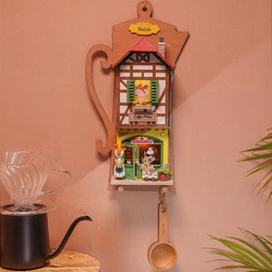 Robotime, DIY Sleutelrekje Lazy Coffee House met LED verlichting