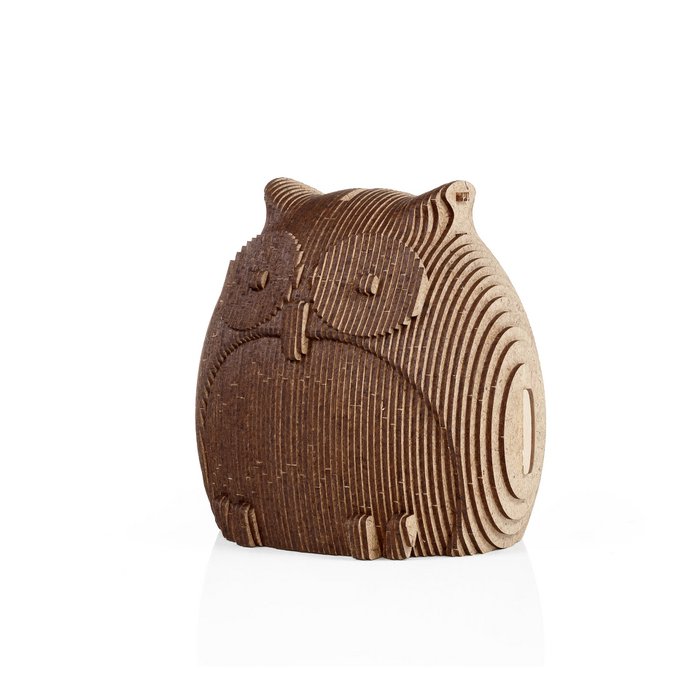 Eco Wood Art (EWA) 3D Houten Bouwset Spaarpot Uil/Owl, 3809, 15x9,1x15,7cm