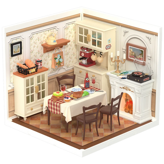 Robotime, DIY Huisje Super Creator Warm Dinning Room, DW015B, 16,3x16,3x15,2cm