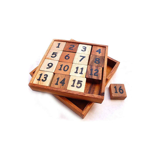 Logica Giochi Houten 2 in 1 Puzzel 15+16, LG125, 12x12x3cm
