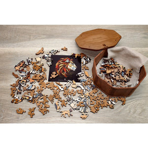 Eco Wood Art Houten Legpuzzel, Leeuw/ Lion, houten doos