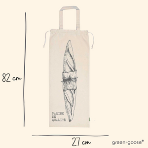 green-goose Katoenen Broodzak XXL - 27x82 cm - Creme