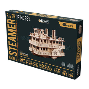 Eco Wood Art (EWA) 3D Houten Puzzel Paddle River Princess Stemaer