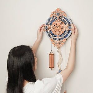 Robotime, 3D Houten Puzzel Romantic Note Wall Clock, LC701, 29,8x10,7x64,4cm
