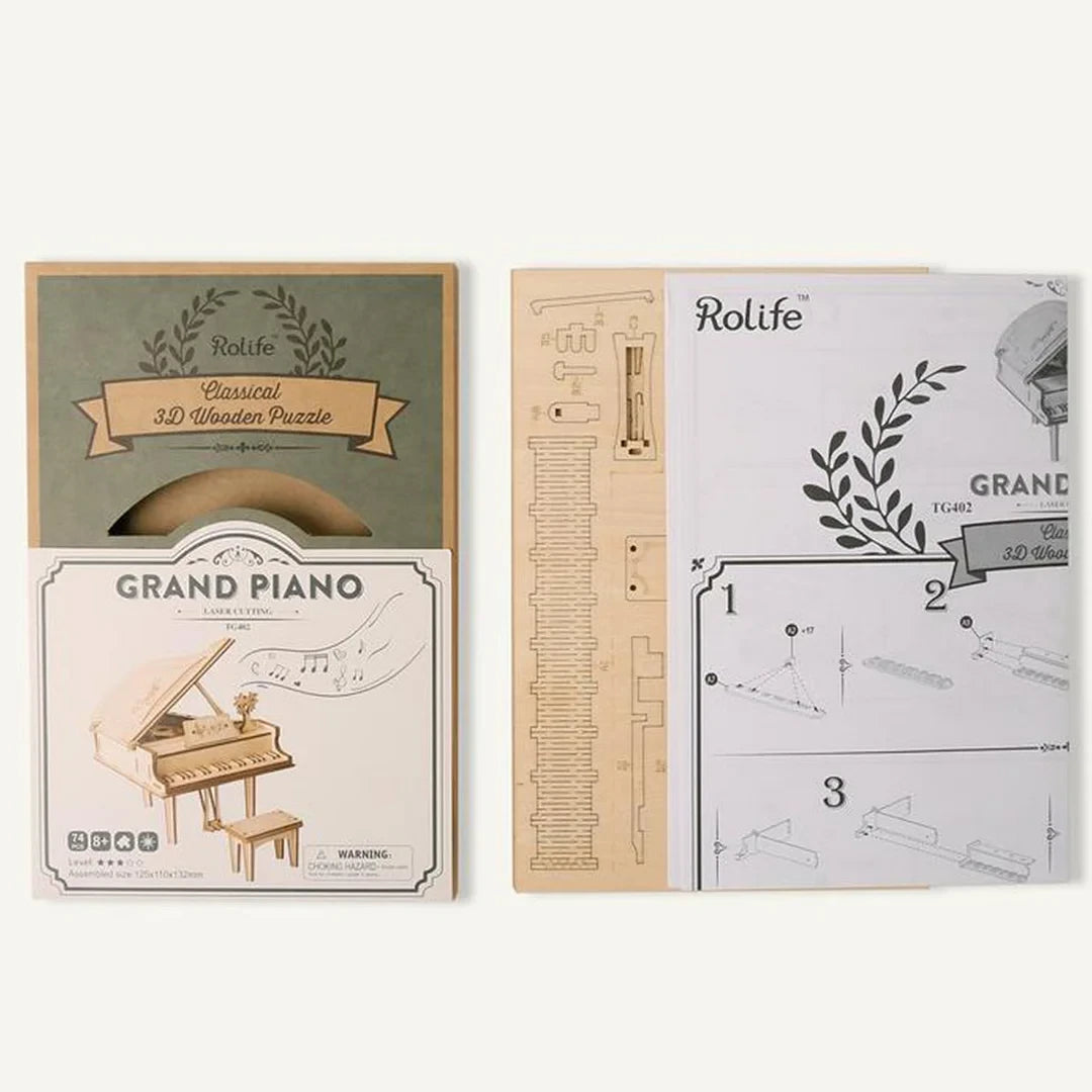 Robotime, 3D Houten Puzzel Muziekinstrument Piano
