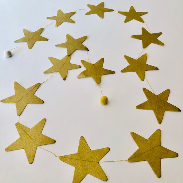 Luna-Leena sterrenslinger - Ecopapier - Goud - Handgemaakt in Nepal