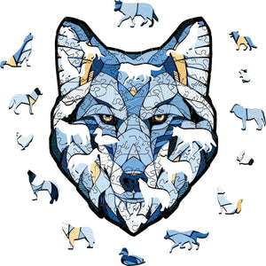 Eco Wood Art (EWA), Houten Legpuzzel Wolf, Size M, Houten Doos