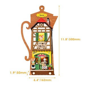 Robotime, DIY Sleutelrekje Lazy Coffee House met LED verlichting