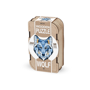 Eco Wood Art (EWA), Houten Legpuzzel Wolf, Size M, Houten Doos