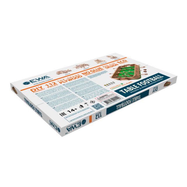 Eco Wood Art (EWA), 3D Houten Puzzel, Tafelvoetbal, 1140, 36x37x7.8cm