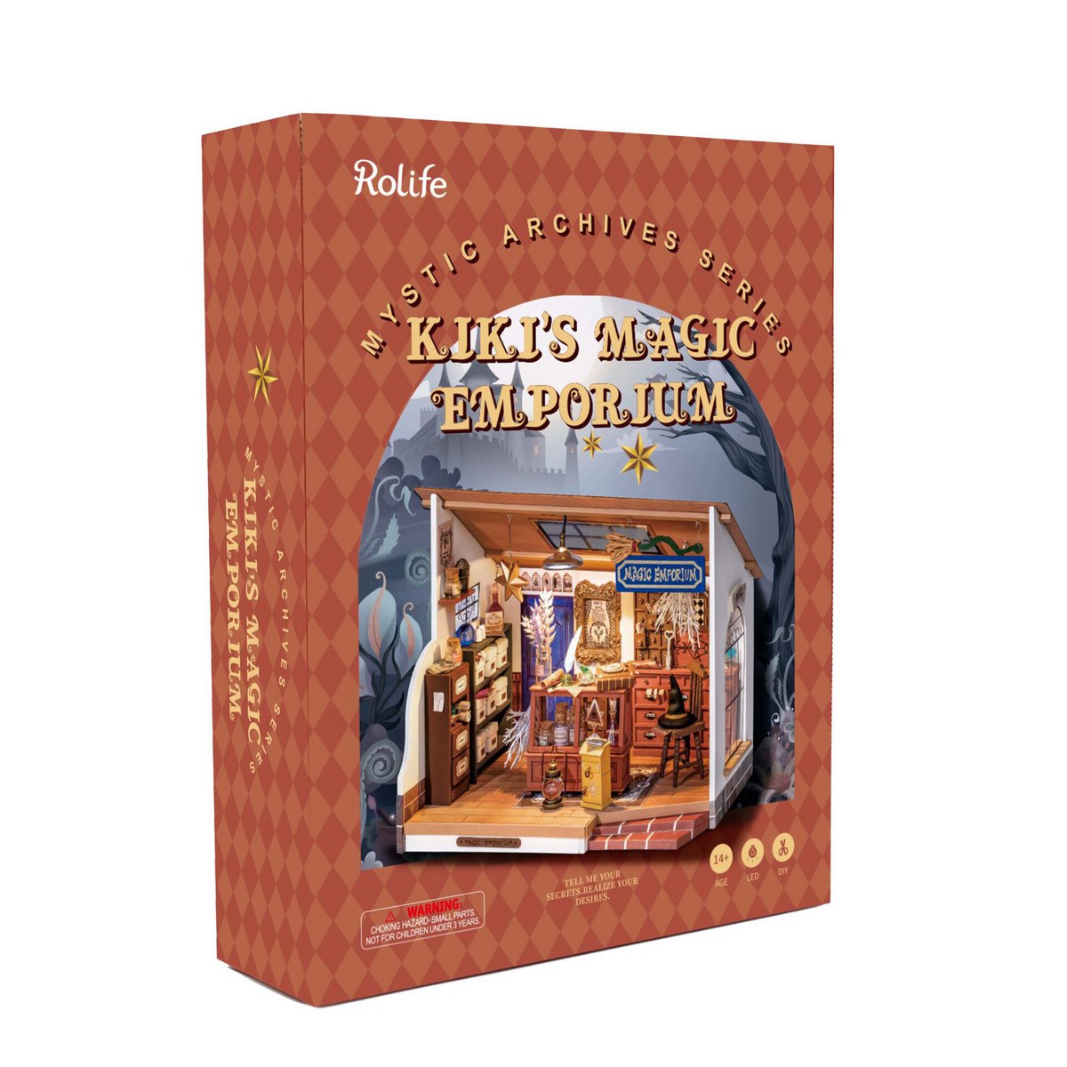 Robotime, DIY Huisje Kiki's Magic Emporium met LED verlichting