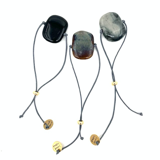 Luna-Leena armband Stone zwart/grijs - Handgemaakt in Nepal