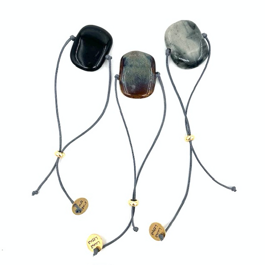 Luna-Leena armband Stone zwart/grijs - Handgemaakt in Nepal