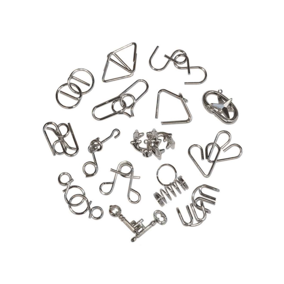 Logica Giochi Metalen puzzels Set 15 in 1 Blauw Metaal