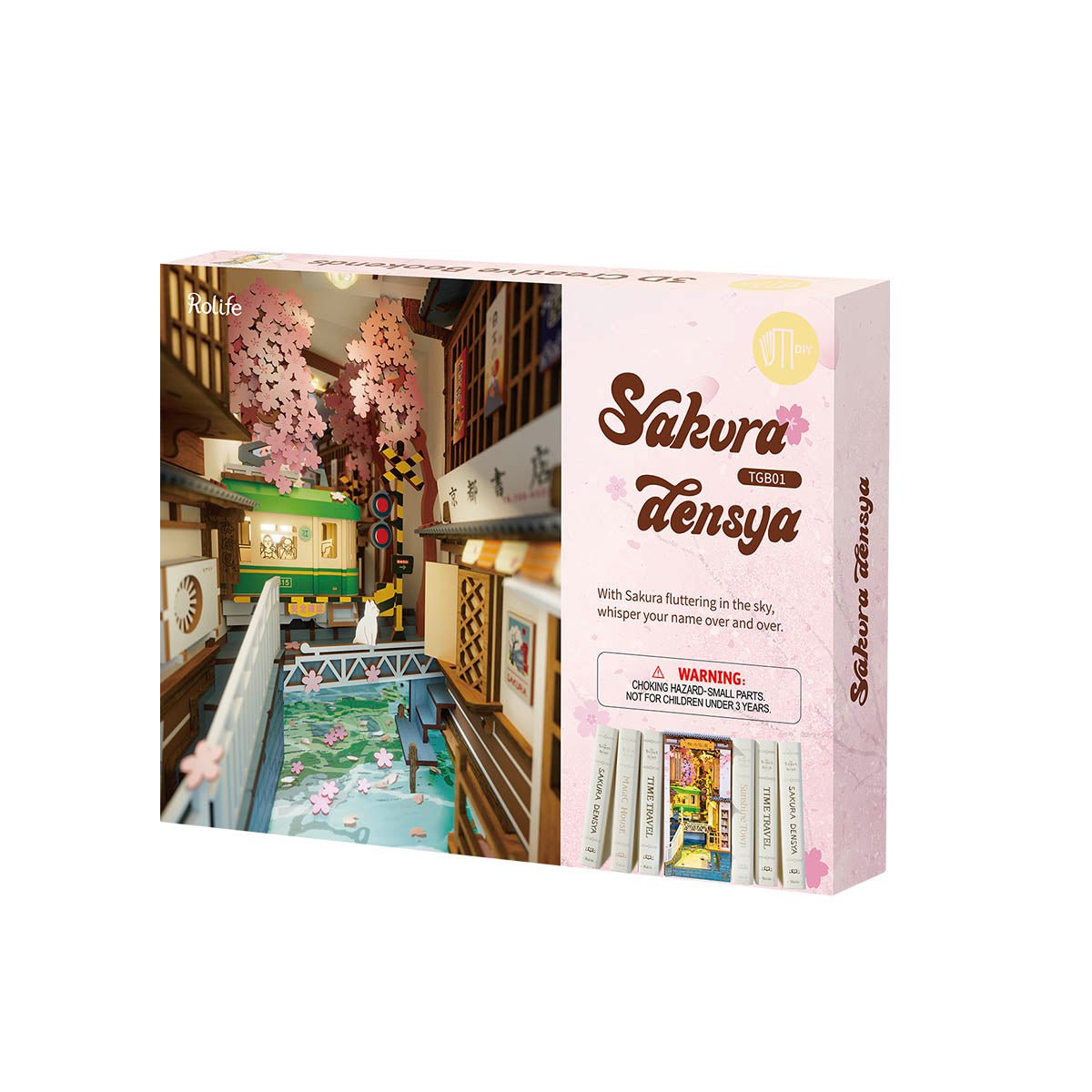 Robotime, DIY Book Nook Boekensteun Sakura Densya