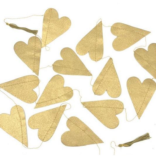 Luna-Leena slinger hart - Ecopapier goud - Handgemaakt in Nepal