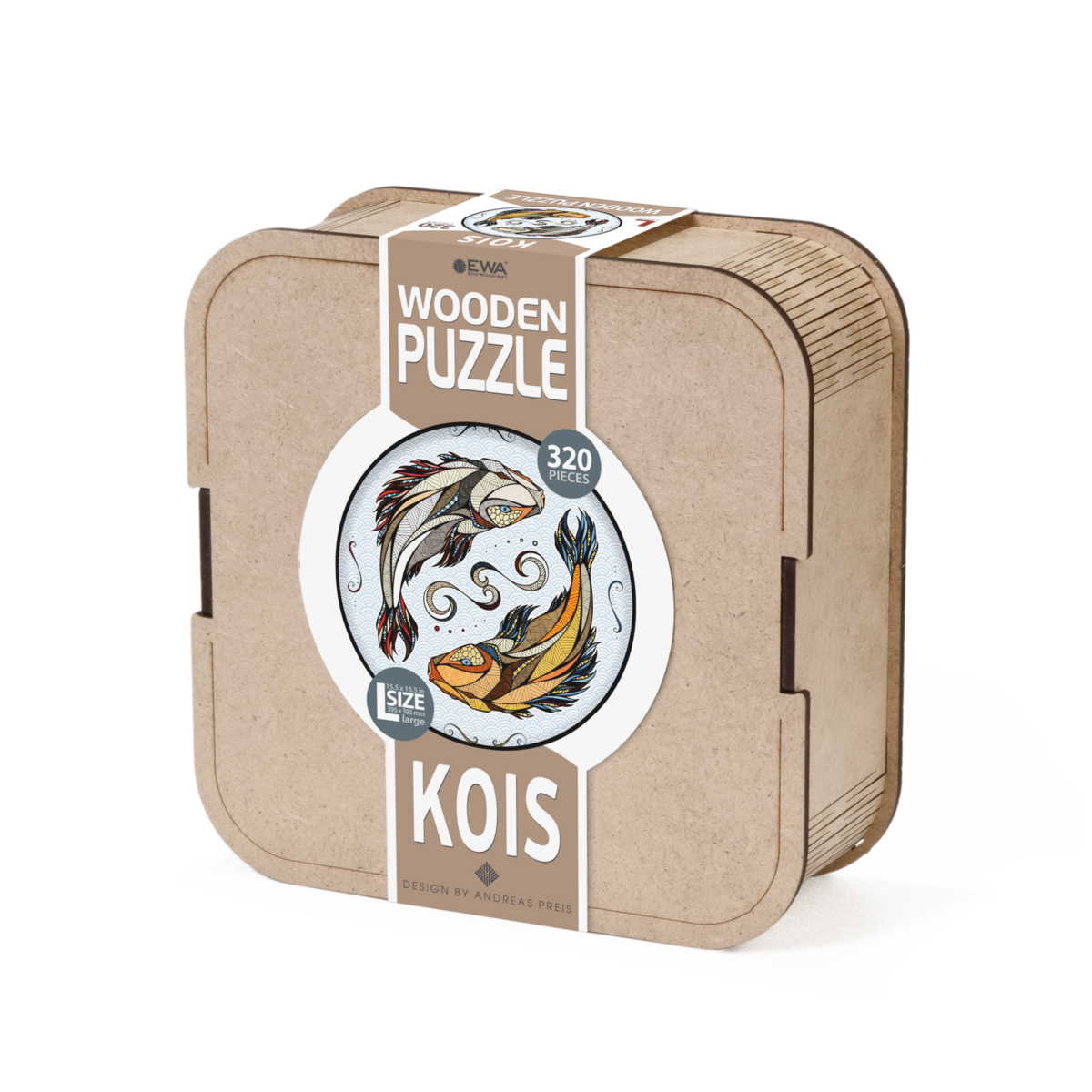Eco Wood Art (EWA) Houten Legpuzzel Koi Karper/ Kois Size L