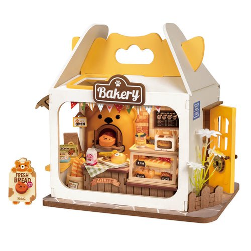 Robotime, DIY Huisje Teddy's Breadbox, DS033, 16x9x14,5cm
