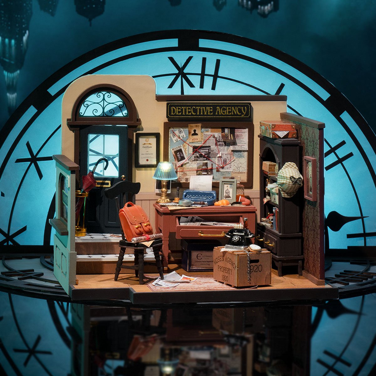 Robotime, DIY Huisje Mose's Detective Agency met LED verlichting