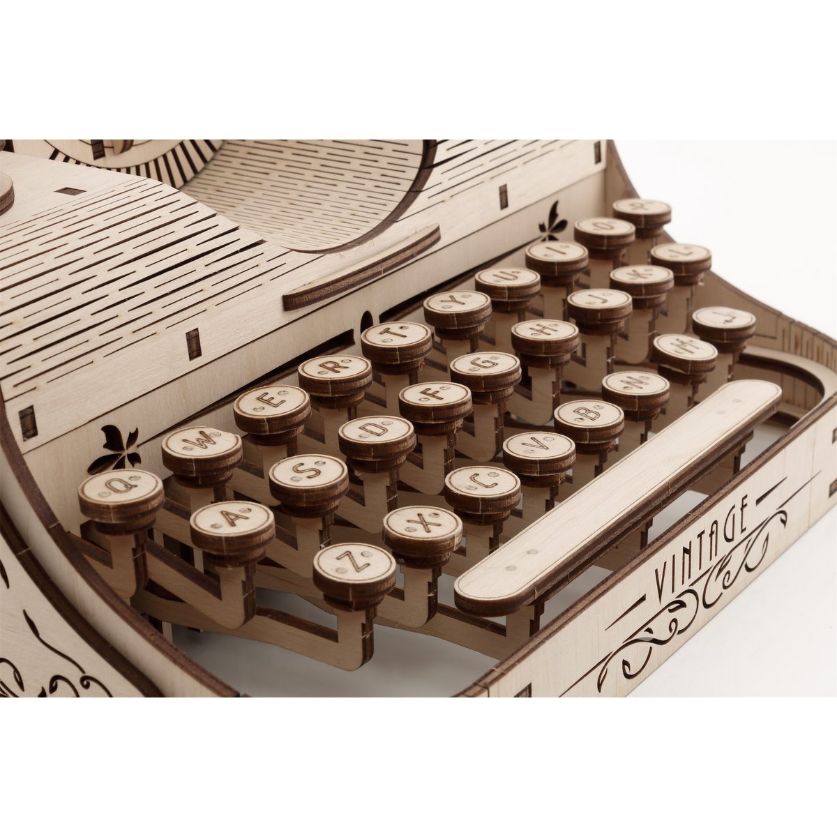 Eco Wood Art (EWA) 3D Houten Puzzel Vintage Typewriter, 465, 27x23,2x14,6CM